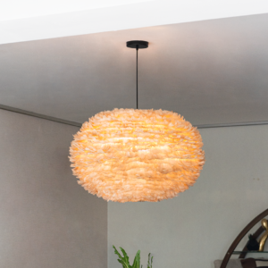 Luminaria Eos Mediano Marron Claro y Rosette Negro