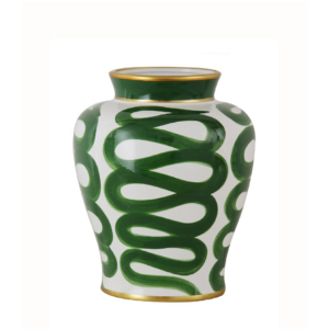 Jarron Ceramica Green/White Ceramic Multicolor