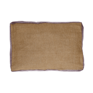 Cojin Alpha Borders Lino/Terciopelo Ocre