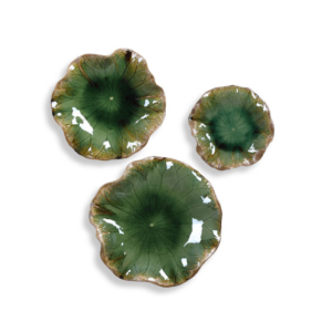 Decoracion de Pared Ceramica Verde Abella Set 3 Piezas