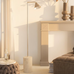 Luminaria de pie Silver 34X18X140 blanco foco E27