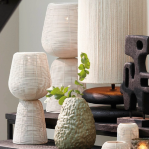 Luminaria de mesa Aboso 24X24X54 crema