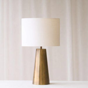 Luminaria Yelos Base Antique Bronze y Pantalla Velours Chocolate
